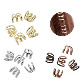 Ximimark 1 Set(15 Pcs) Dreadlock Beads Dread Hair Braid Cuff Clip Adjustable Hair Rings Set,Gold Silver Bronze