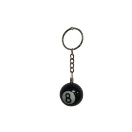 Cafurty 1PCS Black 8 Ball Keychain Pool Ball Keychain 8 Billiard Ball Keychain Lucky Number 8 Ball Resin Ball Jewelry for Men - Diameter 1 Inches