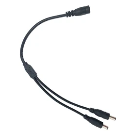 Litever Power Splitter, 2 Way, 1 Female Jack to 2 Male Plugs, 5.5mm x 2.1mm, 1:2, Y Adaptor Copper Cable, for CCTV Camera & LED Strip Lighting Power Supply Connector