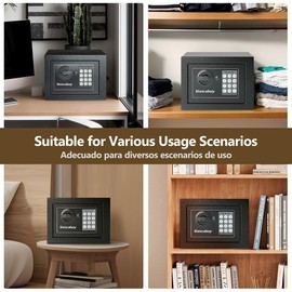 【Voncabay Mini Safe】0.23 Cubic Feet of Compact Security! 6.5"D x 9"W x 6.6"H – Perfect for Protecting Your Valuables box office hotel home:_Pink