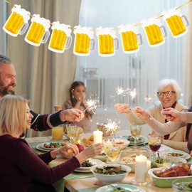 Beer Mug Pennant Banner Pub Party Banner Decoration Beer Birthday Banner Bar & Home Birthday Wedding Celebration Supplies