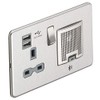 Knightsbridge SFR9905BCG Screwless Socket with 2.4 A USB Chargers and