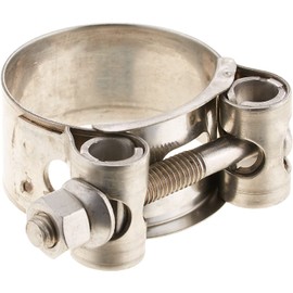 Kitaco 995-0102032 Muffler Joint Clamp, Stainless Steel, 1.2 - 1.4 inches (32 - 35 mm), Silver