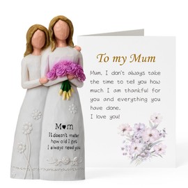 Eaprala Sculpted Hand-Painted Mother Daughter Figurine, Mothers Day Birthday Gifts for Mom, Gifts for Mom from Daughter