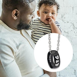 Dad Fathers Day Gift from Daughter Son Dad Ring Necklace for Men I Love You Daddy Dad Gifts for Birthday Wedding Day Gifts for Dad Engraved Necklace Father Dad Retirement Appreciation Gifts for Dad