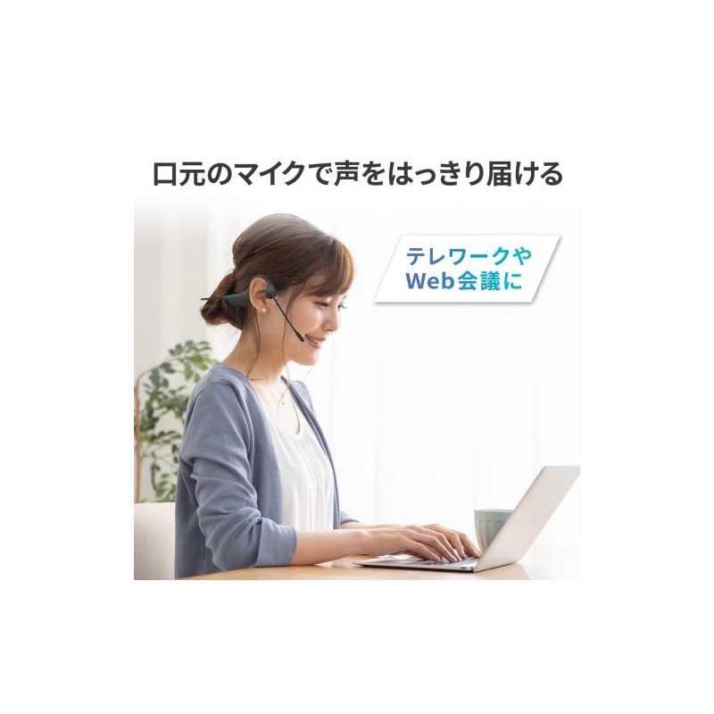 Sanwa Supply MM-BTSH65BK Bone Conduction Headset