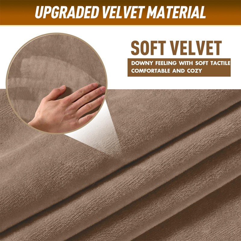 BXFUL Sofa Seat Covers Stretch Velvet Sofa Seat Cushion Covers