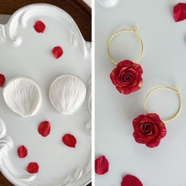 Flower Petal Clay Cutters - for Earrings Making, 1pcs Petal Press Polymer Clay Mold, Cutters for Polymer Clay Jewelry Making