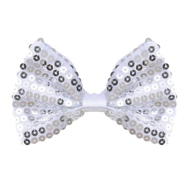 Silver Sequin Bow Ties Accessory for Fancy Dress
