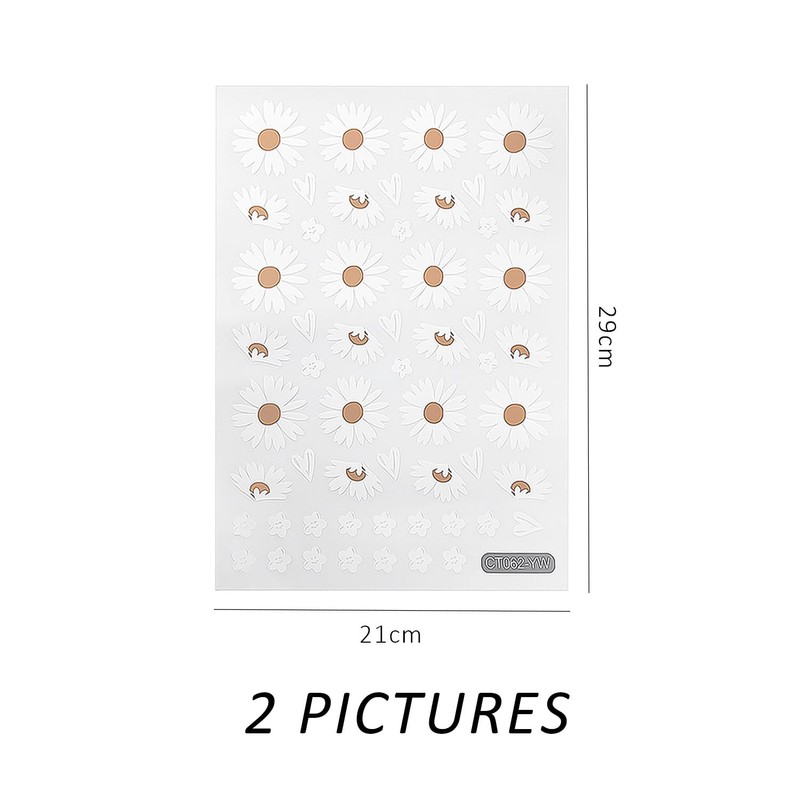 2 Pieces Daisy Stickers Flower Stickers Waterproof Stickers Bicycle Stickers