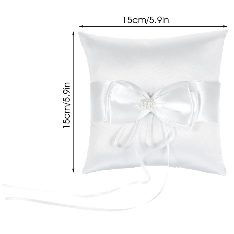Bruislard 14 x 14 cm Wedding Bowknot Ring Bearer Cushion