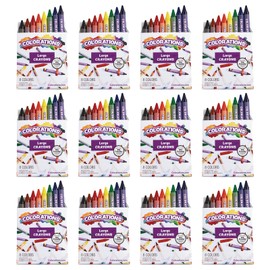 Colorations Large Crayons - 8 Colors per set, 24 Sets included, 192 Total Crayons, Each set Individually Packaged, Personalize & Decorate for Gifts, Arts & Craft Craft for Children