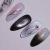 Chrome Crown Handmade Nail Tips Black Magnet Metal Parts Nail