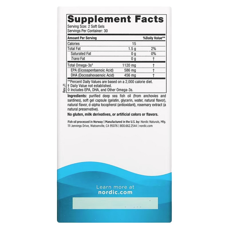 Nordic Naturals Ultimate Omega 2X Mini Softgels, 1120 Mg, Fish