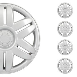 Silver 14" ABS Material Replacement Hubcaps Set of 4, Wheel Rim Cover for Toyota Camry for Nissan for Mazda etc