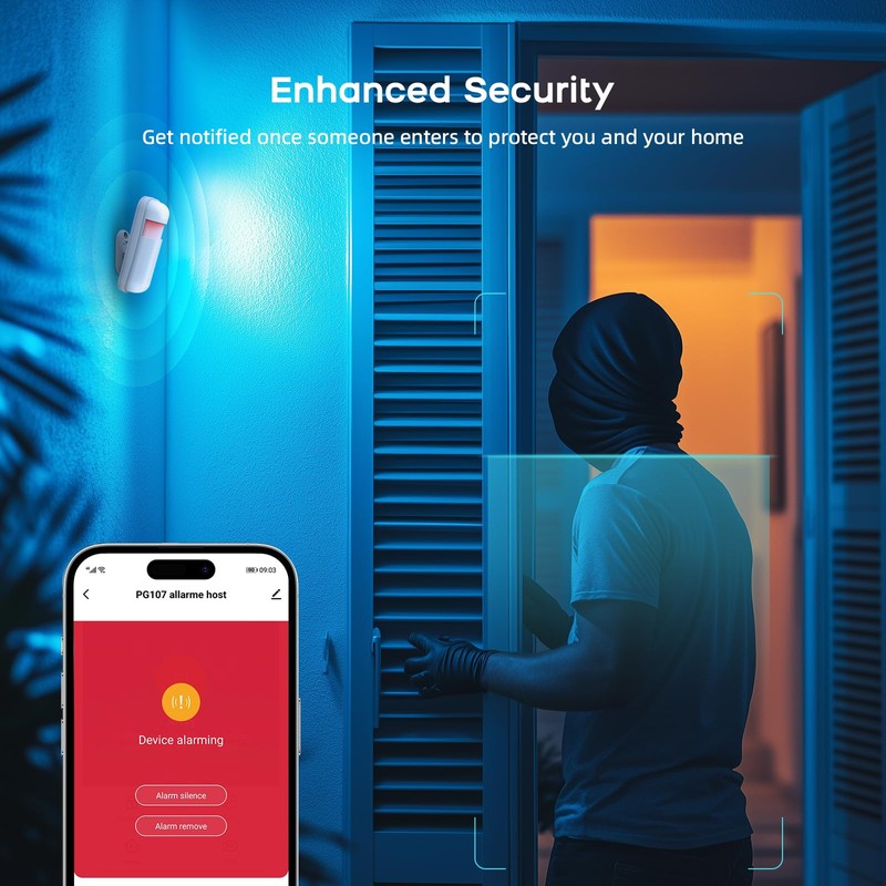 LWOHSI Wireless Home Alarm System with LCD Touch Screen,Smart Home