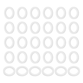 PATIKIL 30 Pcs PTFE Flat Washers 0.55 ID x 0.79" OD x 0.08" Thickness Sealing Spacer Flange Gasket for Machines Pipe Valves Oil Gas Industries, White (14x20x2mm)