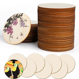 SOSMAR Pack of 52 Wooden Discs 10 cm for Crafts, Round Wooden Plate 2 mm Balsa Wood Multiplex Plate Craft Wood for Pyrography, Fretsaw, Painting, Gift Tag DIY (Round/10 cm x 2 mm)