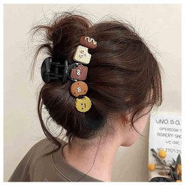 Cybche Kekse Kralle Clip Cartoon Keks Haarspange Harz Keks Haar Kralle Braun Keks Barrette Simulation Lebensmittel Halter Haarspange Cartoon Dekorative Accessoires Dick Lockig Schmuck Für Frauen