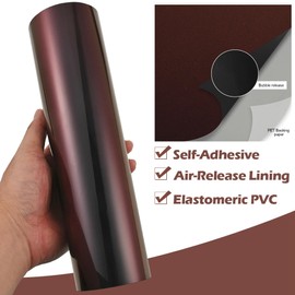 AuMoHall High Glossy Chameleon Charming Red to Mysterious Black Car Vinyl Wrap Film Gloss Metallic Color Change Finish Car Protective Film for Vehicle Interior Exterior Decoration, 59.84" x 23.62"