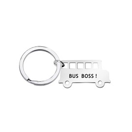 SEIRAA Bus Boss Keychain Bus Driver Gift Drive Safe Jewelry Appreciation Gift For School Bus Driver (Bus Boss Keychain)