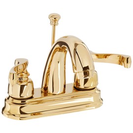 Elements of Design EB5612FL Atlanta 4" Centerset Lavatory Faucet with Retail Pop-Up, 3-5/8" in Spout Reach, Polished Brass