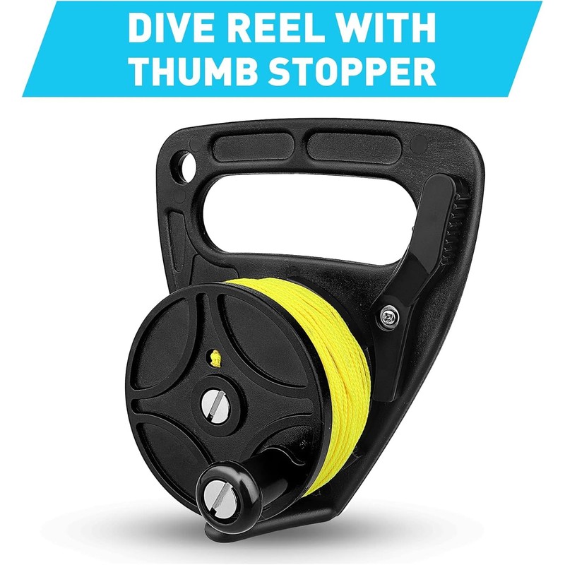 Dive Reel, Diving Reel with Thumb Stopper, Heavy Duty 46m/150ft