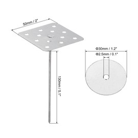 PATIKIL 5.1 Inch Perforated Insulation Pins with Round Washers, 30 Pack Aluminum Insulating Nails Wall Plug for Fixing Foam Boards to Wall or Ceiling