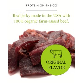 Orchard Pond Organic Grass-Fed Beef Jerky, Original Flavor – 2.5 oz Bag, 100% Certified Organic, No Hormones or Antibiotics