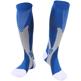 Dress Cici Blue Running Compression Socks for Men And Women, Asia Size L