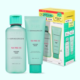 Bring Green Tea Tree Cica Soothing Toner 250ml + Cream 100ml 2 types special set / 브링그린 티트리 시카 수딩 토너 250ml + 크림 100ml 2종 기획 세트