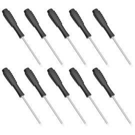 FOCMKEAS 10PCS Mini Slotted Screwdriver, 3mm Flat Head for Watch Eyeglasses Electronics Toy Repair, Non-magnetic, 4"(100mm) Total Length (Black Handle)