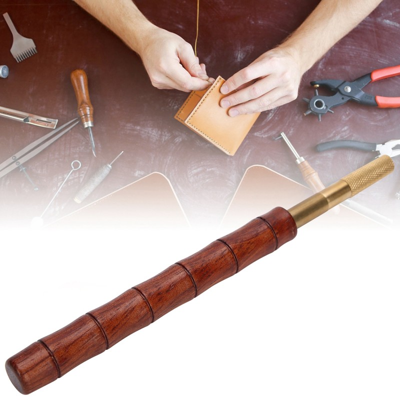 Wooden Handle Edge Oil Pen Brass Edge Dye Roller Applicator