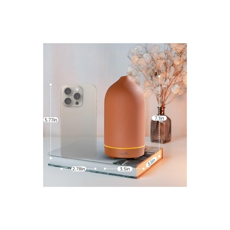 Wanlola Essential Oil Diffuser,120ml Aromatherapy Ceramic Diffusers with Auto Shut
