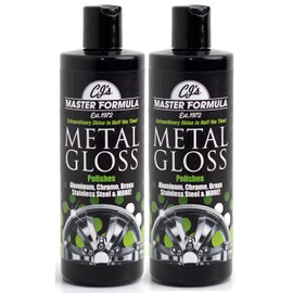 Original CJs Master Formula Metal Gloss Detail Polish 2 Pack 12oz Bottles Extraordinary Shine for Aluminum, Chrome, Brass, Stainless Steel and More