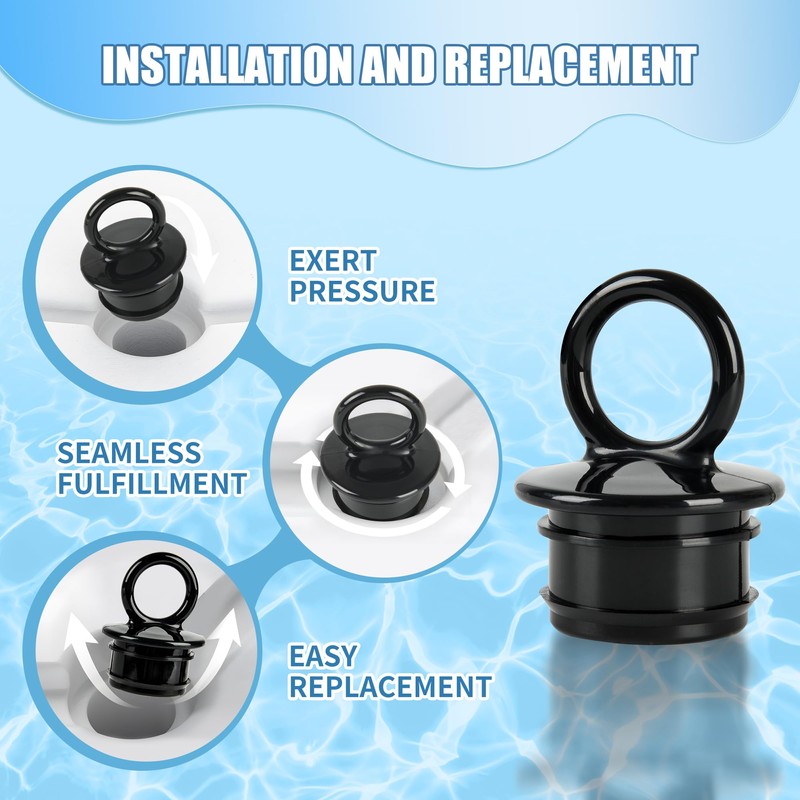 (4 Pcs) PVC Boat Drain Plug for 1-1/2" Livewell Drain