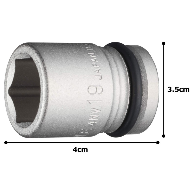 Tone HP4NV-19 Impact Socket 0.5 inch (12.7 mm) (1/2 mm),
