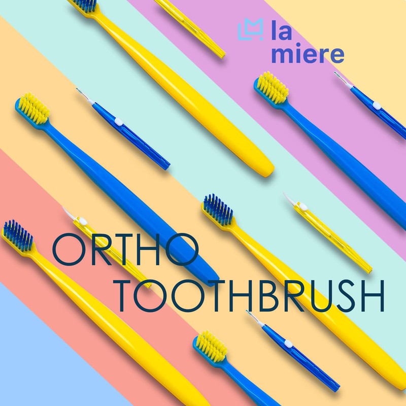 LA MIERE V-Shaped + U-Shaped Orthodontic Toothbrush Soft Bristle (2pcs)