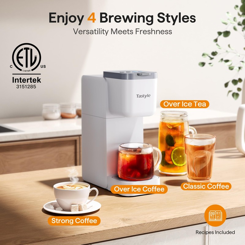 Tastyle Single Serve Coffee Maker for K Cup, Ground and