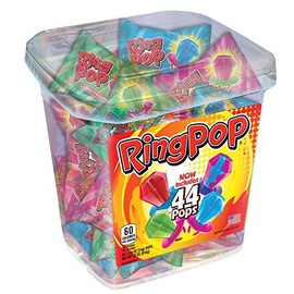 Ring Pop Candy Jar, Assorted Flavors (44 Count) (4 Pack)