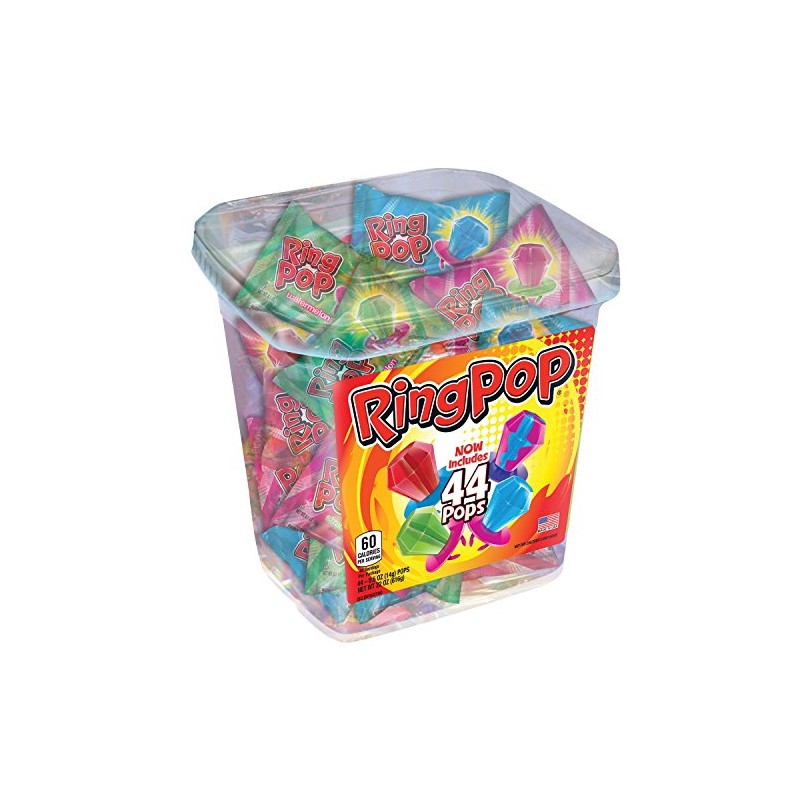 Ring Pop Candy Jar, Assorted Flavors (44 Count) (4 Pack)