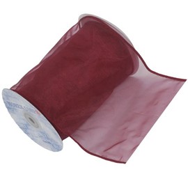 Morex Ribbon Wired 6-Inch Chiffon Ribbon with 10-Yard Spool, Burgundy