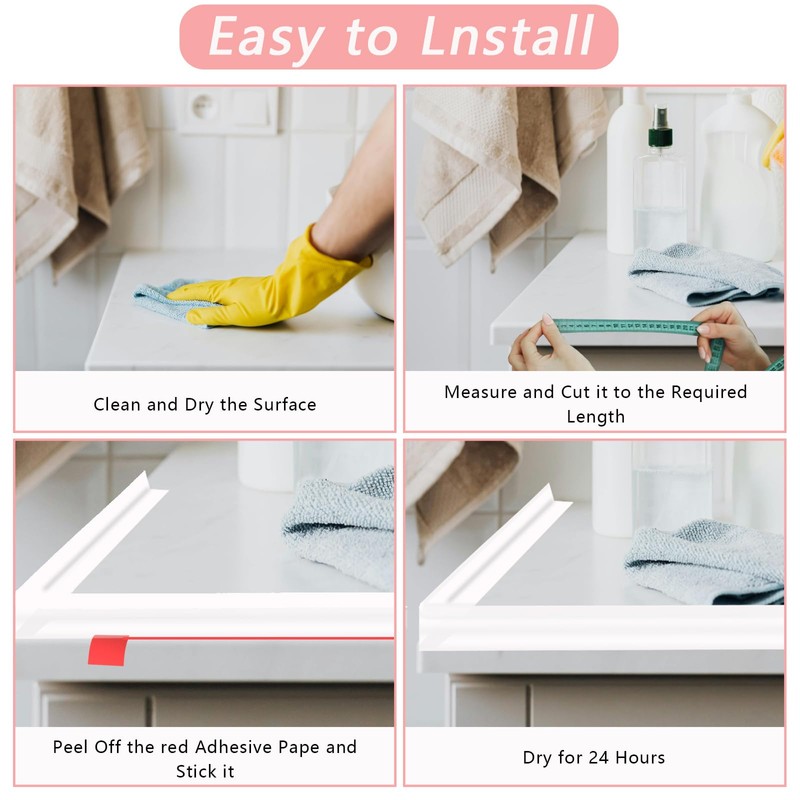 39 Inch Shower Threshold Water Dam, Silicone Barrier Shower Door