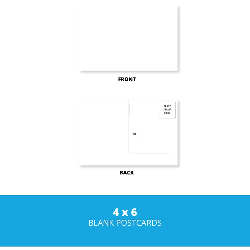 Home Advantage 50 Pack Blank Plain White 4x6 Postcards with