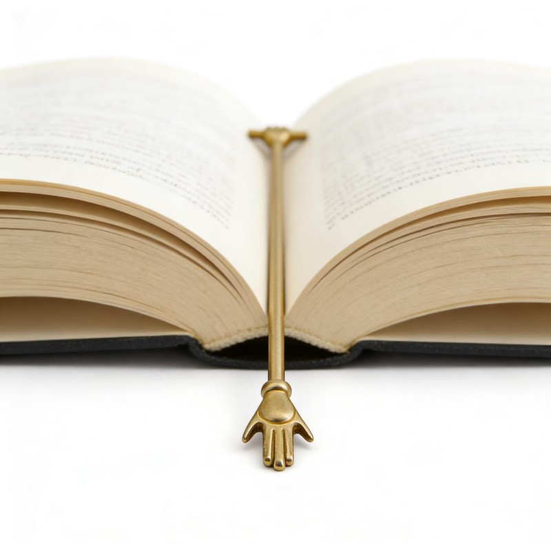 khtumeware 100%-Solid Brass 1 Pack Brass Hand Book Mark -