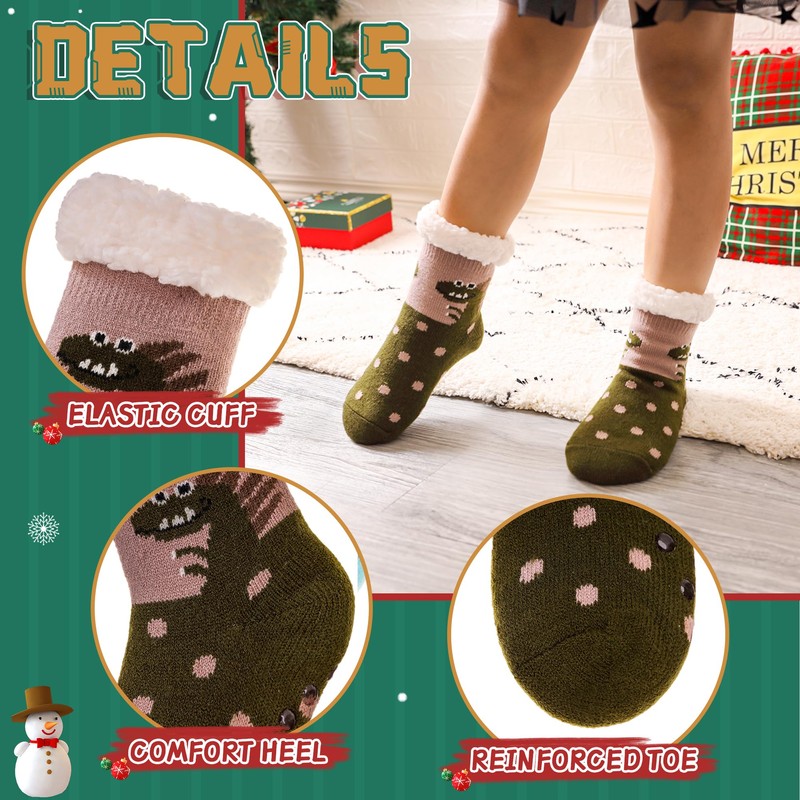 SEEYAN Kids Fluffy Socks Boys Girls Christmas Stockings Cute Animal