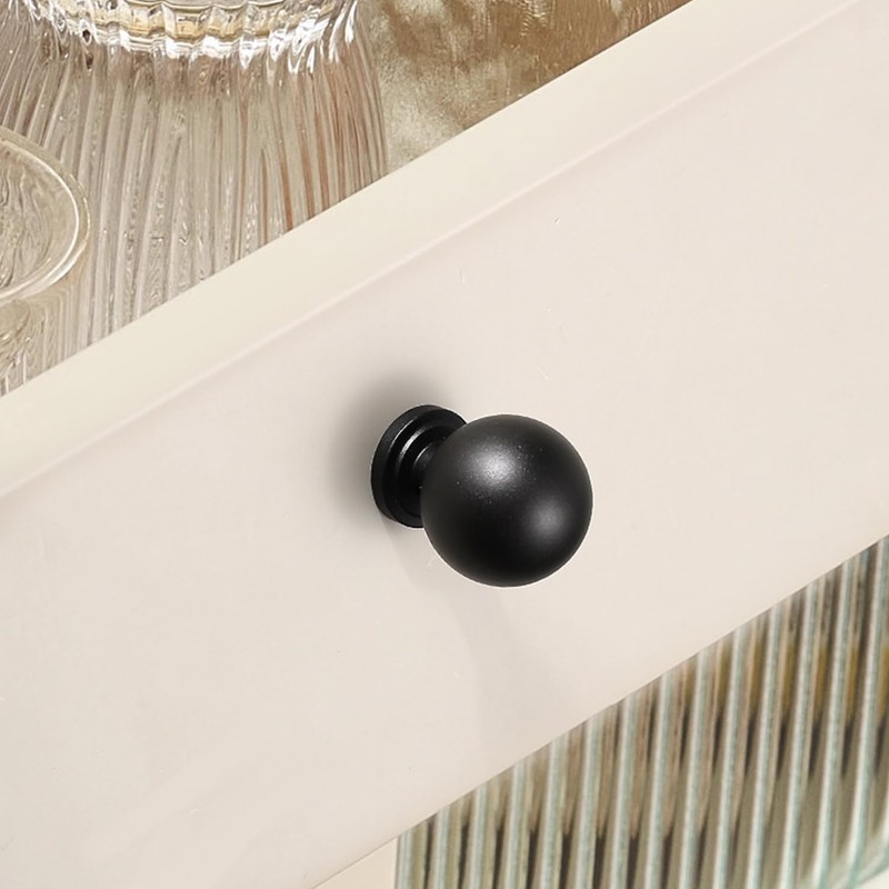 10 Pack Matte Black Cabinet Knobs Small Ball Kitchen Cabinet