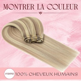 Doupor Schwarz Echthaar Clip Extensions Echthaar Remy Human Hair Schwarz Clip in Remy Haarverlängerung Echthaar Glatt,45cm,8Stück 18AP60