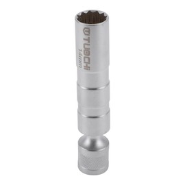 INFINAUTO Universal Joint Spark Plug Impact Socket 97mm for Car Motorcycle Dirtbike Repair Hardware Tool CR-V Silver Tone Durable 12 Point 14mm 3/8 Inch Drive