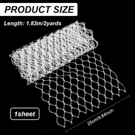 BENECREAT White Mesh Polyester Wedding Veil Netting Fabric, 2 Yards (1.8m) Long, 9.8 Inch Wide, DIY Wedding Decor